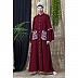 Front open embroidery abaya with Bell sleeves- Maroon